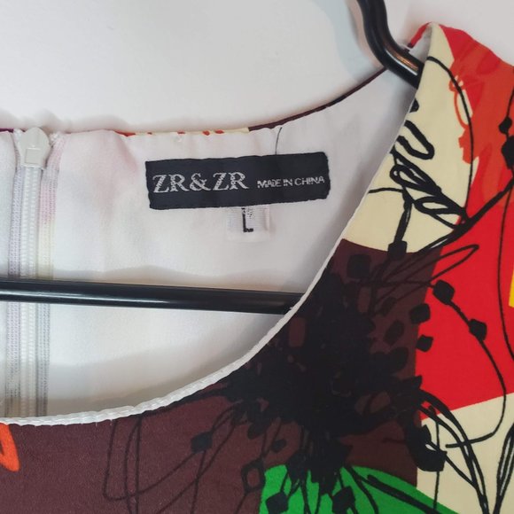 ZR & ZR Women's Colorful Graffiti Dress Size Large - Picture 8 of 12
